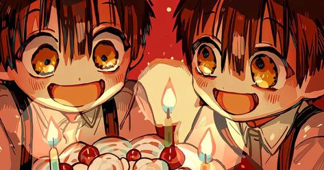 TBHK Arts and Sketches ���🚽🔮’s Instagram photo: “Guys it's Hanako and Tsukasa's 66th Birthday in Japan Time today 🎂🥳🎉 • 🍩 • ~☆ ONLY OFFICIAL ARTWORK MADE BY AIDAIRO OR ANY OF THE ANIME…” Yugi Twins, Birthday Icon, Twins Birthday, Happy Birthday Art, Twitter Header Photos, Header Photo, Toilet Bound, Jibaku Shounen Hanako-kun, Hanako Kun