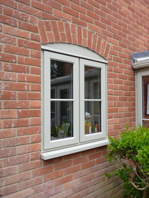 Storm Windows with authentic bar Window Colours Ideas, Window Colours Ideas Exterior, Cottage Pane Windows, Green Window Frames, Crittle Windows Exterior, Window Lintel, Green Upvc Windows, Acacia Haze, Window Frame Colours