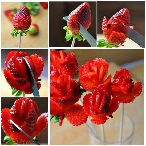 Mojito Recept, Deco Fruit, Strawberry Roses, Decorações Com Comidas, Diy Chocolate, Do It Yourself Crafts, Chocolate Bouquet, Snacks Für Party, Food Presentation