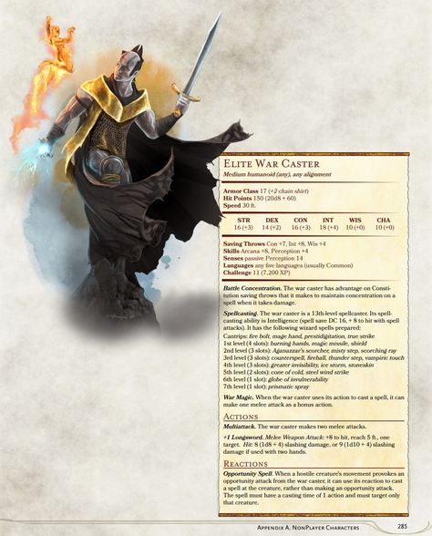 Dnd Wizard Stat Block, 5e Monsters, Dnd Wizard, Dnd Monster, Dnd Stats, D D Classes, Dungeon Master's Guide, Dungeons And Dragons 5e, Campaign Ideas