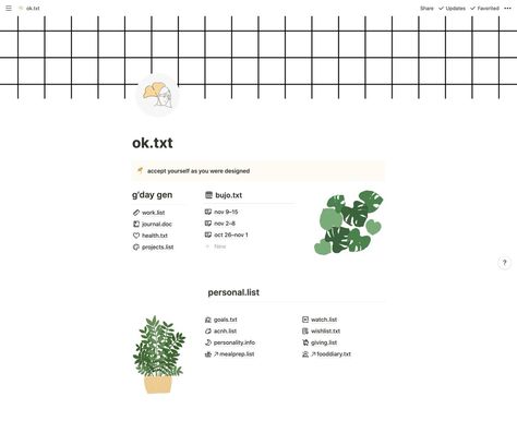 gen ̖́ - @ ginkgo island ★彡 on Twitter: "– my projects list, same as my work list! :') i really need to get myself together :')… " Acnh Notion Template, Notion Inspiration Student, Notion Plant Template, Notion Student Dashboard, Pretty Notion, Notion Examples, Get My Life Together Notion, Home Dashboard, Get Myself Together