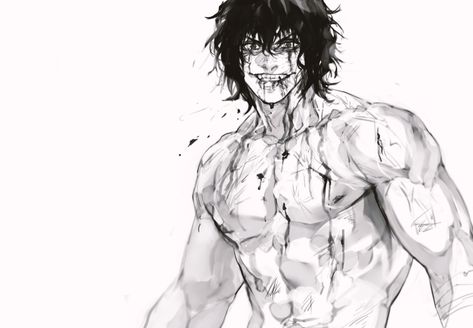 Poses Manga, Kengan Ashura, Blood Splatter, 다크 판타지, Blood Red, Handsome Anime Guys, Anime Poses, Art Reference Photos, Art Reference Poses