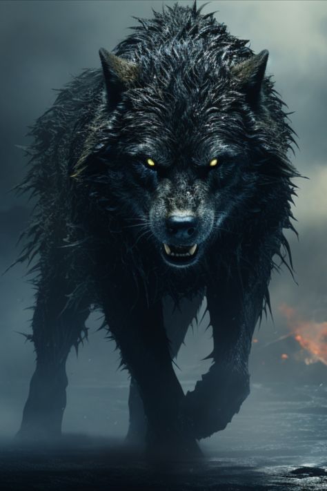 Grrrrr Lycan Wallpaper, Demon Wolf Art, Black Wolf Art, Fenrir Art, Fenrir Tattoo, Lup Singuratic, Cool Wolf, Dark Wolf, Angry Wolf