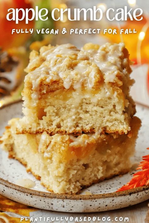 Apple Crumb Cake, Vegan Apple Cake, Best Apples For Baking, Apple Crumb Cakes, Vegan Coffee, Soft Cake, Apple Coffee Cakes, Apple Crumb, Vegan Apple