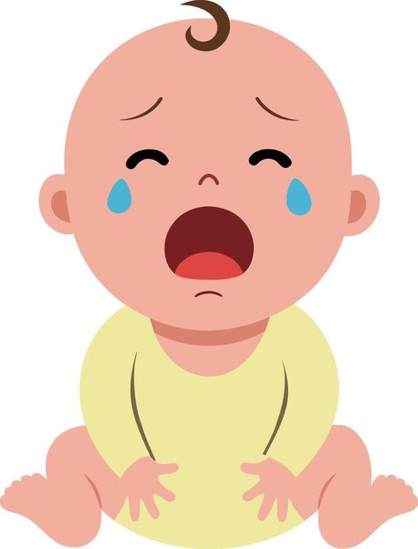 vector illustration of Crying baby boy Crying Clipart, Baby Drawing Easy, Crying Cartoon, Nicu Crafts, Angry Baby, Kids Falling, Baby Cry, Crying Baby, Baby Illustration