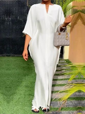 White Boubou Styles For Women, White Abaya Outfit, Israelite Women Clothing, Witchy Lifestyle, Black Dress For Women, Dubai Outfit, Kaftan Styles, Shirt Collar Pattern, Stand Collar Dress