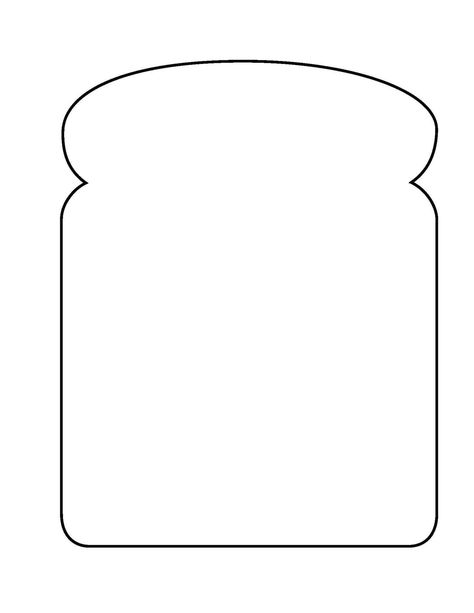 Toast/Bread coloring page Bread Coloring Page, Bread Template, Circle Plan, Toast Drawing, Bread Drawing, Ceramica Ideas, Fruit Crafts, Skye Paw, Toast Bread