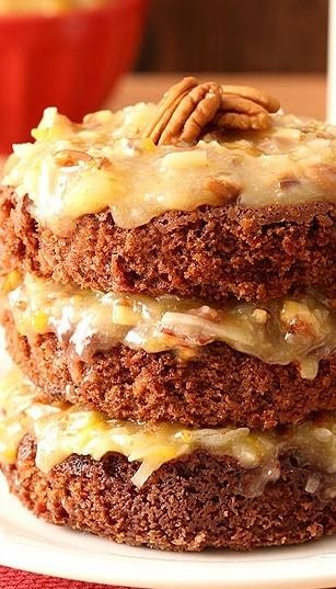 German Chocolate Cake For Two, German Chocolate Cake For 2, Small Batch German Chocolate Cake, Desserts For 2 People, Small Batch Cakes Recipe, Desserts For 2 People Recipes For Two, Baking For Two Recipes, Small Batch Side Dishes, Mini German Chocolate Cakes