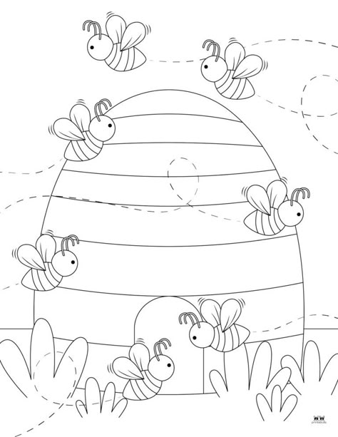 Choose from 40 different Bee Coloring Pages for the perfect spring activity for your little ones. All pages are 100% FREE and can be printed from home. Bee Template, Bee Coloring, Memorial Day Coloring Pages, Different Bees, Printable Flower Coloring Pages, Spring Activity, Bee Activities, Bee Printables, Bee Coloring Pages