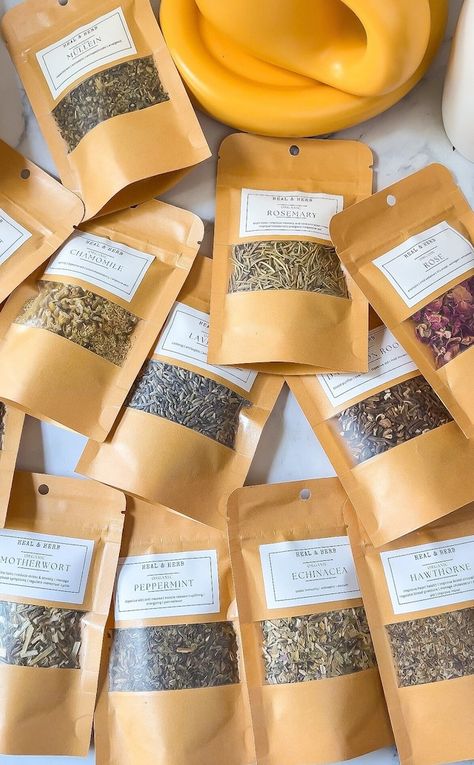 HealandHerb - Etsy Herbalist Products, Spices Branding, Packaging Spices, Spice Business, Herbalist Shop, Spice Packaging, Tea Business, Spices Packaging, Herbal Remedies Recipes