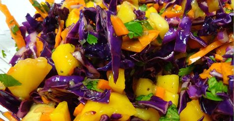 Red Cabbage and Mango Slaw - Plant-Based Recipes