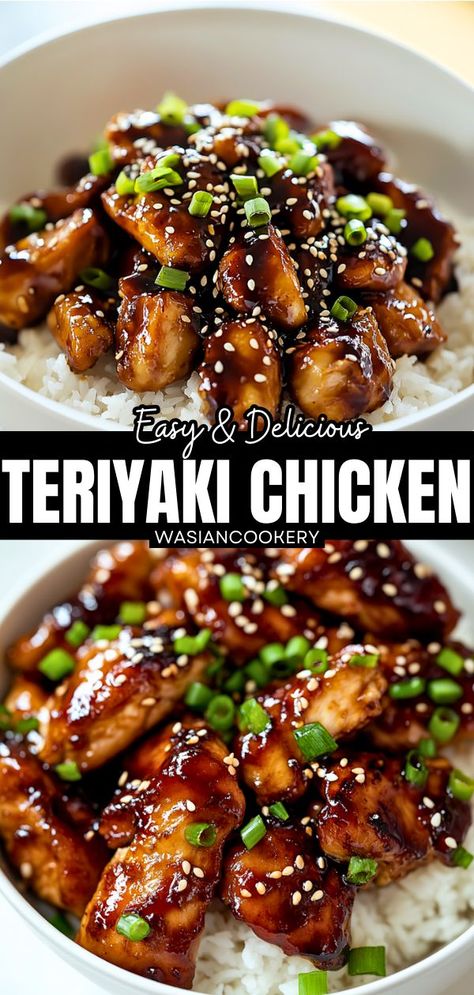 A vibrant bowl of teriyaki chicken with rice, garnished with sesame seeds. Chicken Breast Teriyaki Recipe, Terryaki Chicken, Healthy Teriyaki Chicken, Teriyaki Chicken Breast, Teriyaki Chicken Recipe, Easy Teriyaki Chicken, Teriyaki Recipe, Homemade Chinese Food, Recipe Using Chicken