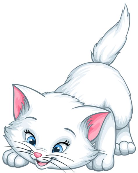 Cute Kitten Illustration, Cartoon Cats Cute Drawing, Cats And Kittens Drawings, Kitty Drawing Cute, Cat Cartoon Drawing, Cat Cartoon Images, White Cat Cartoon, Clip Art Drawings, Cartoon Kittens