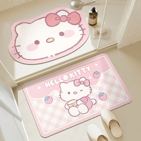 Sanrio Hello Kitty Carpet 40x60cm Cartoon Soft Floor Mat Non-slip Soft Bedroom Living Room Decor Soft Bedroom, Bar Shelf, Wood Clothes, Bedroom Cabinets, Hanging Bar, Nap Blanket, Door Rugs, Kawaii Cartoon, Clothes Organization