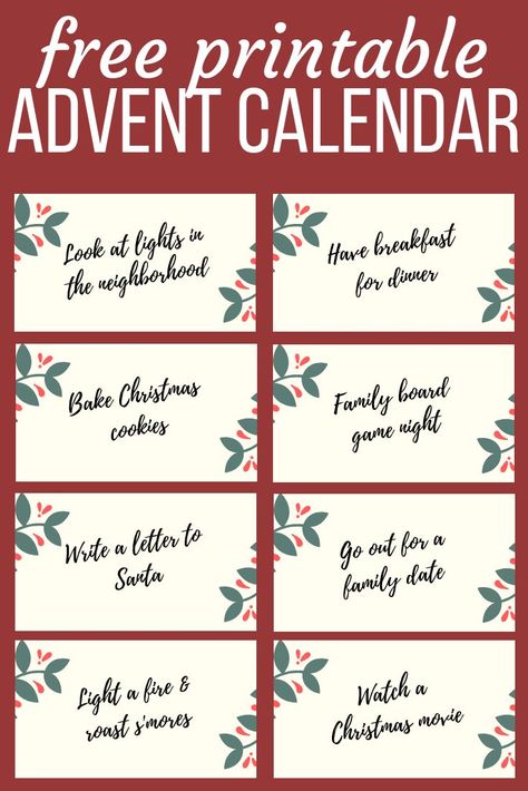 Advent Calendar Ideas Diy What To Put In, Campground Activities, Advent Calendar Ideas Diy, Family Advent Calendar, Advent Calendar Cards, Advent Family, Advent Calendar Fillers, Homemade Advent Calendars, A Simple Christmas