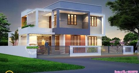 Free floor plan and elevation of 4 bedroom house in 2200 square feet by Concepts, Trivandrum, Kerala. 2200 Sq Ft House Plans, House Plans 4 Bedroom, Kerala Home Design, Modern Contemporary House Plans, Kerala Home, Double Storey House, Modern Contemporary Homes, Free House Plans, Architecture Magazine