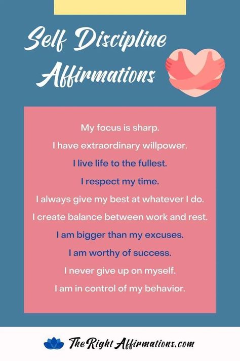 affirmations to improve self discipline pinterest Self Discipline Affirmations, Mental Affirmations, Discipline Affirmations, Spirituality Affirmations, I Believe In Me, Daily Positive Affirmations, I Am Worthy, Self Esteem Quotes, Self Discipline