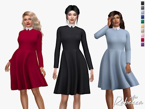 Wednesday Addams Dress, Wednesday Outfit, Wednesday Dress, Mod Hair, Sims 4 Game Mods, Los Sims, Best Sims, Best Mods, Female Clothing