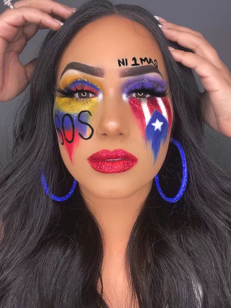 See Latinx TikToker Angelica Torres's Best Makeup Videos Puerto Rico Makeup, Bedazzled Phone Case, Caribbean Flags, Cut Crease Tutorial, Carnival Makeup, Tiktok Star, Makeup Transformation, Hispanic Heritage, Halloween Makeup Looks