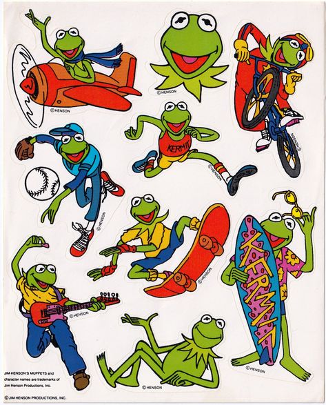 This sticker is in excellent condition, the upper left corner does have an area that was bent at some pt as shown in the photo.  Does not affect the stickers in any way.  Kermit does extreme sports! Shipping is $1.75 for your first sticker and the rest should ship for free.  If you spend $35 in the shop shipping is free. Rainbow Brite Stickers, The Muppet Show, Muppet Babies, Kermit The Frog, Surf Board, Rainbow Brite, Jim Henson, American Greetings, The Frog