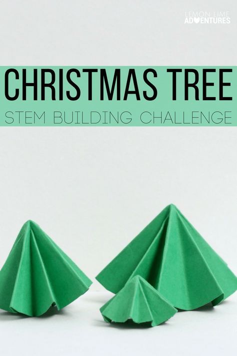 Combine Christmas with geometry and engineering in this super-fun Christmas tree building challenge that transforms paper circles into 3D trees! Christmas Tree Stem, 3d Paper Christmas Tree, Stem Christmas, Steam Lab, Steam Kids, Tree Building, Stem Building, Building Challenge, Tree Stem