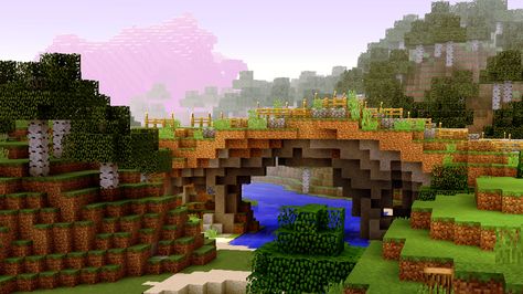 Minecraft natural bridge, made by nature. Terraforming and landscaping Minecraft Natural Bridge, Minecraft Nature Bridge, Landscape Minecraft, Minecraft Landscaping, Terraforming Minecraft, Minecraft Landscape, Minecraft Terraforming, Minecraft Decoration, Minecraft Structures