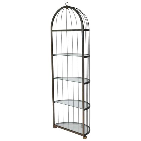 For Sale on 1stDibs - French Mid-century Birdcage Étagère Hanging Shelf, Brass, Steel, Glass. Can hang from the ceiling or sit on the floor. Gorgeous, substantial piece. Measures: Gold Etagere, Geometric Lamp, Vintage Bookcase, Floor Shelf, Teak Wall, Modern Shelf, Storage Cabinet Shelves, Modern Bookcase, Hanging Shelf