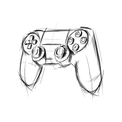 Gaming Drawings Ideas, Playing Video Games Drawing Reference, Gamer Sketch, Video Game Drawing, Gaming Drawing, Games Drawing, Video Game Drawings, Person Sketch, Coffee Advertising