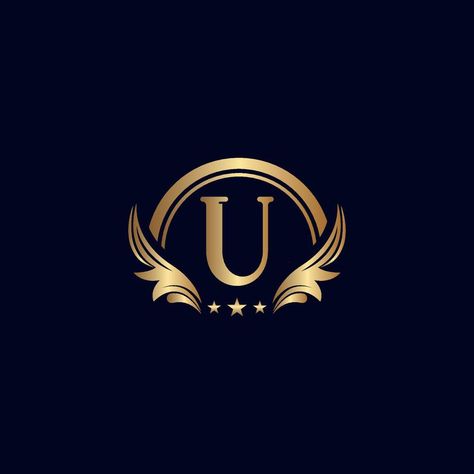 luxury letter U logo royal gold star U Name Logo, Letter U Logo, U Name, Bappa Photo, U Logo, Ganpati Bappa Photo, Cute Backgrounds For Phones, Letter U, Ganpati Bappa