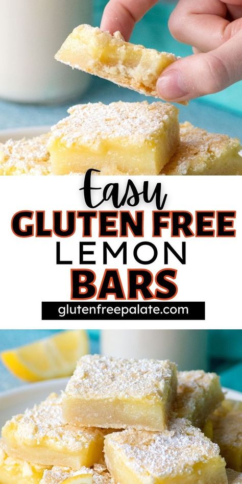 Gluten Free Lemon Squares, Gluten Free Lemon Bars, Gluten Free Bars, Lemon Bar, Lemon Bars Recipe, Lemon Filling, Gf Desserts, Lemon Bars, Bars Recipe