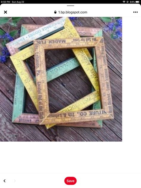 Wood Ruler Crafts, Yardstick Crafts, Ruler Art, Ruler Crafts, Recycling Diy, Sewing Shop, Yard Sticks, Booth Decor, Deco Nature