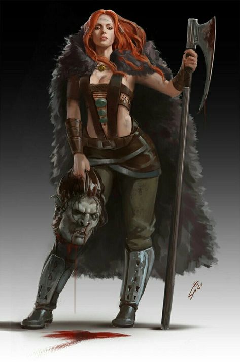 Female portraits - fantasy post - Imgur Barbarian Woman, Viking Character, Female Armor, Viking Warrior, Female Portraits, Fantasy Warrior, Arte Fantasy, Celebrity Art, Character Portraits