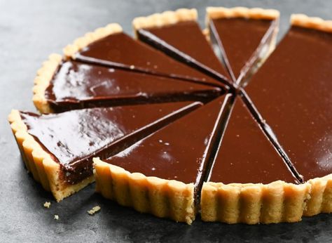 Best Chocolate Tart Recipe, Chocolate Tarte, Chocolate Tart Recipe, Chocolate Tarts, Chocolate Tarts Recipe, Chocolate Ganache Tart, Tart Cake, Once Upon A Chef, Sweetened Whipped Cream