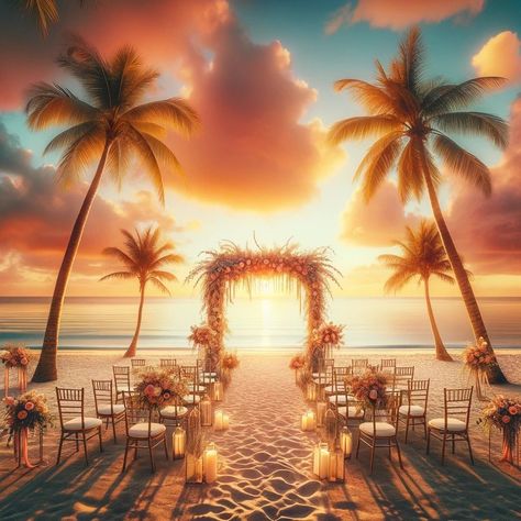 Planning Your Dream Beach Wedding in Florida: What to Consider Beach Sunset Wedding, Sunset Beach Wedding, Book Beach, Sunset Beach Weddings, Wedding In Florida, Fl Beaches, Dream Beach Wedding, Aesthetic Wedding, Beach Cabana