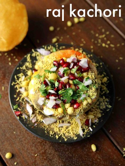 raj kachori recipe | how to make raj kachori chaat recipe Raj Kachori Recipe, Kachori Chaat, Papri Chaat, Dahi Puri, Kachori Recipe, Sev Puri, Icing Recipes, Veg Snacks, Puri Recipes