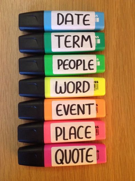 Highlighter labels #college #notes Escuela Diy, Studie Hacks, Tatabahasa Inggeris, Studera Motivation, Back To School Organization, Diy School, Diy Back To School, High School Hacks, Trendy Diy