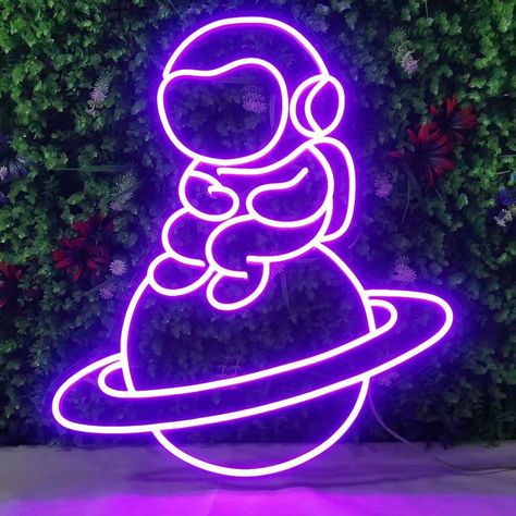 Baby Astronaut, Pop Art Party, Neon Sign Wall, Sign Image, Neon Nights, Wedding Neon Sign, Sign Wall Decor, Acrylic Board, Kids Signs