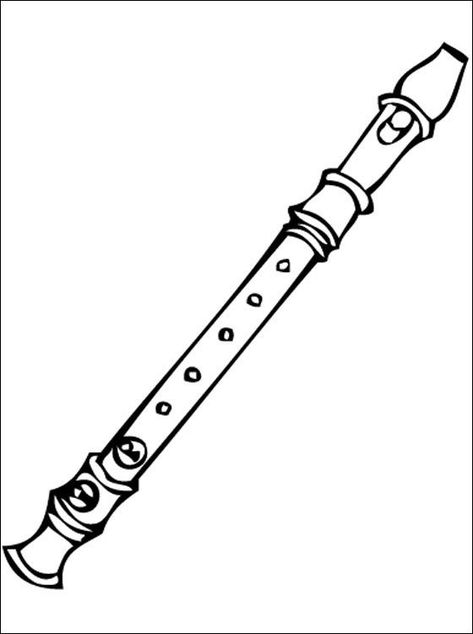 Flute Sketch, Instrument Coloring Pages, Flute Drawing, Music Instruments Kids, Musical Instruments Drawing, Guitar Drawing, Drawing Instruments, Mixed Media Art Techniques, Image Composition