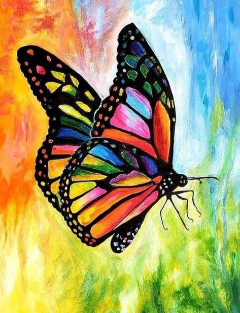 Butterfly Acrilyc Painting, Acrylic Butterfly Painting, Colorful Butterfly Painting, Butterfly Painting On Canvas, Butterfly Acrylic Painting, Butterflies Painting, Butterfly Paintings, Painted Butterflies, Painted Butterfly