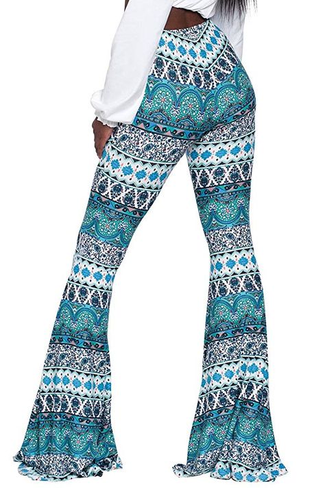 Wide Leg Leggings, Printed Flare Pants, Flared Leggings, Vintage Boho Fashion, Printed Wide Leg Pants, Boho Pants, High Waisted Flares, Womens Leggings, Flare Leg Pants