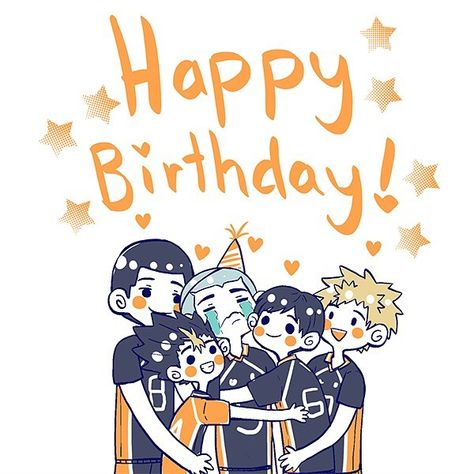 Anime Happy Birthday, Birthday Anime, Happy Birthday Drawings, Happy Birthday Wallpaper, Anime Haikyuu, Anime Crafts, Cute Anime Chibi, Haikyuu Fanart, Happy B Day