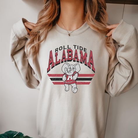 Show off your support for the Alabama Crimson Tide with our Retro Football Sweatshirt! Stay cozy while cheering on your team in this football sweater. Perfect for game day or any day. Roll Tide! Football Sweater, Alabama Roll Tide, Football Sweatshirt, Retro Football, Alabama Football, Roll Tide, Alabama Crimson, Alabama Crimson Tide, Crimson Tide