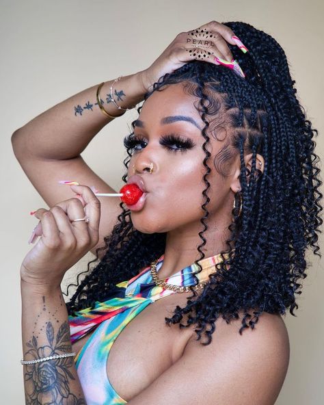 Try a new hairstyle，Boho Box Braids Crochet Hair for You . Bohemian Braided Hair, Short Box Braids Hairstyles, Short Box Braids, Goddess Braids Hairstyles, Box Braids Hairstyles For Black Women, Braids Hairstyles Pictures, Cute Box Braids Hairstyles, Protective Hairstyles Braids, Short Braids