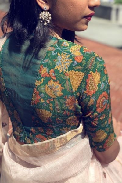 250 Best Kalamkari Blouse Designs for Cotton Saree (2023) Kalamkari Blouse Designs, Saree Bluse, Pattern Blouses, Kalamkari Blouse, Cotton Saree Blouse Designs, Ethnic Dresses, Embroidery Blouses, Cotton Blouse Design, Blouses Designs