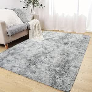 Floralux 5x7 Rugs Light Gray Tie-dyed, Shag Area Rugs 5x7 for Bedroom, Fluffy Carpets Rugs for Living Room, (5x7 Ft., Tie-dyed Light Gray) Kids Bedroom Carpet, Fuzzy Area Rug, Outdoor Jute Rug, Jute Rug Living Room, Fuzzy Rug, Carpets For Kids, Hal Decor, Nursery Rug, 5x7 Area Rug