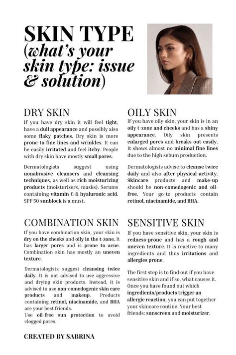 #affiliate The Ultimate Skin Type Guide x Zendaya | Dry Oily Combination And Sensitive Skin Care in 2024 | Skin care routine, Skin types, Skin Combination Sensitive Skin Routine, Skincare Tips For Combination Skin, Skincare Tips For Sensitive Skin, Zendaya Skincare Routine, Skin Care Routine For Dry Sensitive Skin, Intj Vibes, Skincare Routine For Combination Skin, Combo Skin Care, Combination Skin Routine