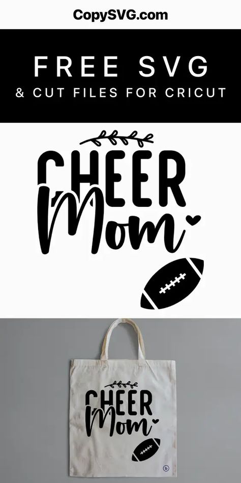 Cheer Mom Svg Free Cut File For Cricut Free Cheer Svg, Mom Free Svg, Cheer Mom Svg, Custom Cheer Bows, Cheerleading Mom, Cheer Svg, Custom Onesies, Free Cut Files, Shirt Bag