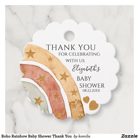 Rainbow Boho Baby Shower Ideas, Baby Shower Tags For Favors, Baby Shower Rainbow Theme, Rainbow Baby Shower Ideas, Rainbow Baby Shower Theme, Sprinkle Baby Shower Girl, Boho Rainbow Theme, Alabama Baby, Baby Shower Souvenirs