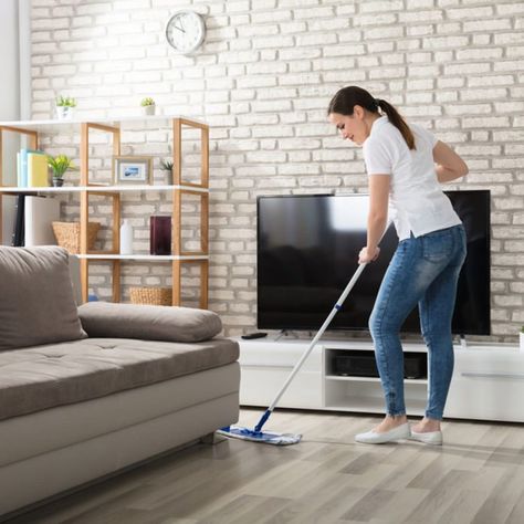 20 Best House Cleaning Tips for People with Allergies | Family Handyman | The Family Handyman Homemade Laminate Floor Cleaner, Prefinished Hardwood Floors, Joshua Becker, Living Room Cleaning, Prefinished Hardwood, Becoming Minimalist, Cleaning Wood Floors, Clean Hardwood Floors, House Clearance