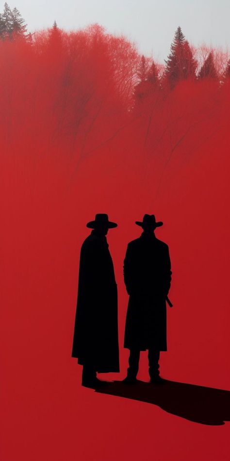 A moody and atmospheric image of two cowboys standing side-by-side in the fog. The fog obscures their faces and bodies, creating a sense of mystery and intrigue. The image is perfect for fans of Westerns, cowboys, and moody photography. #cowboys #western #fog #photography #art #nature #landscape #mobilewallpaper #wallpaper Cowboy Concept Art, Galactic Cowboy, Modern Cowboy Aesthetic, Cowboy Pfp, Cowboy Sitting, Western Landscape Art, Two Cowboys, Cowboys Western, Cowboy Wallpaper